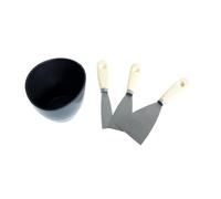 Set per Intonacature, Kit Stucco con Ciotola e Spatole da 2.5/4.5/7.5 cm