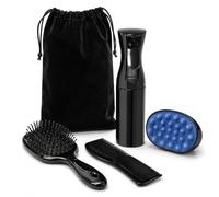 Set per la cura dei capelli, kit completo 4 in 1 con pettine districante, spazzola, massaggiatore per capelli in silicone e spruzzatore d'acqua, include elegante sacchetto di velluto
