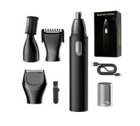 Set per la cura dei peli del viso da uomo, con trimmer per naso e orecchie e robusto telaio in metallo integrato