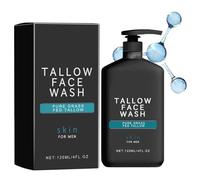 Set per la cura del viso da uomo, arricchito con olio di pecora puro da animali nutriti ad erba, una soluzione per la cura della pelle in tre pezzi: crema antirughe, siero e detergente