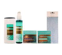 SET PER LA CURA DEL VISO: Latte Detergente Addolcente 200ml + Gel Detergente Rivitalizzante 150ml + Trattamento Anti-Età Notte 50ml + Trattamento Anti-Età Giorno 50ml + Fascia Per Capelli