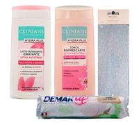 SET PER LA CURA DEL VISO, Per Pelli Secche e Sensibili: Latte Detergente Idratante 200ml + Tonico Rinfrescante 200ml + Confezione Da 85 Dischetti Levatrucco Bio + Fascia Per Capelli