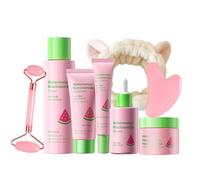 Set per la cura della pelle, 8 pezzi, con estratto di anguria e niacina, set per la cura della pelle, siero idratante, crema per il viso, detergente, toner, siero per gli occhi, cosmetici coreani