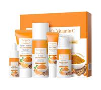 Set per la cura della pelle con curcuma e vitamina C, kit per la cura della pelle per adolescenti e donne, set regalo include detergente viso, toner, siero, crema per gli occhi, crema idratante nutre
