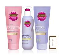 Set per la cura della pelle: contiene E.O.S Cashmere Shave & Smooth Trio - Olio da barba Vanilla Cashmere Shave Oil, Burro da barba e crema per il corpo con LuxPaks Wipe