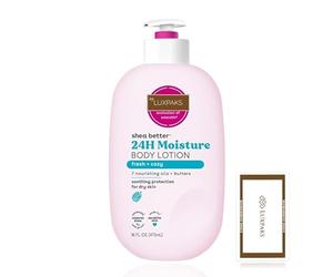 Set per la cura della pelle: include una lozione per il corpo E.O.S Fresh & Cozy - idratante al burro di karité per la pelle secca, 473,2 ml, con salvietta detergente LUXPAKS