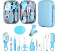 Set per la cura della sicurezza dei bambini con spazzola per capelli, pettine, tagliaunghie, kit essenziale per neonati e ragazzi (blu)