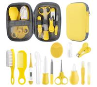 Set per la cura della sicurezza dei bambini con spazzola per capelli, pettine, tagliaunghie, kit essenziale per neonati e ragazzi (giallo)