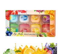 Set per la cura delle labbra al gusto di frutta da 8 pezzi, la cura delle labbra 4 in 1 è adatta per peeling secco, infossamento scuro, riduzione delle linee delle (1box)