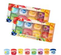 Set per la cura delle labbra al gusto di frutta da 8 pezzi, mini balsami per labbra 4 in 1, possono essere usati come lucidalabbra, balsami da notte, rossetti incolori e maschere idratanti (2PCS)