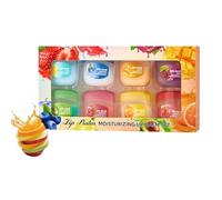 Set per la cura delle labbra al gusto di frutta da 8 pezzi, mini balsamo per labbra 4 in 1, set di idratanti, lucidalabbra + balsami da notte + rossetti incolori + maschera (1Set)