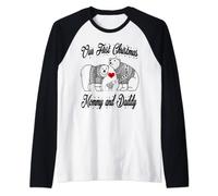 Set per la famiglia "Our First Christmas as Mommy and Daddy" Maglia con Maniche Raglan