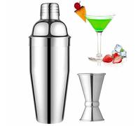 Set per la preparazione di cocktail, shaker da 750 ml con accessori da bar, shaker per bevande Martini in acciaio inossidabile per uso alimentare, ideale per cocktail a casa e bar