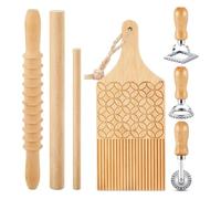 Set per la preparazione di gnocchi e ravioli, include mattarello in legno, set per pasta fatta a mano, adatto per casa e cucina, utensile per pasta in legno