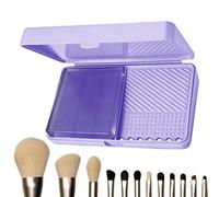 Set per la Pulizia dei Pennelli da Trucco Scatola Portatile per Pulizia e | Detergente Solido per Pennelli e Spugnette per Donne Principianti, Casa, Vanity, Studio, Dormitorio, Viaggio