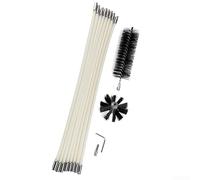 Set per la pulizia del camino con aste da 60 cm e spazzole in nylon, resistente al calore e a prova di calore, compatibile con trapani per un'efficace rimozione della fuliggine