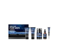 Set per la pulizia del viso da uomo, set per la pulizia profonda e delicata della pelle, calmante, nutriente, idratante, per la cura delle rughe, 30 ml, HtY782 (blu, 23 x 18,8 x 5,5 cm)