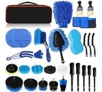 Set per la pulizia dell'auto, 31 pezzi, spazzola per pulizia auto, spazzola per la rimozione della polvere, per interni ed esterni, bocchetta dell'aria, cruscotto, motore, ruote, pulizia della casa