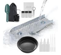 Set per la pulizia dell'oro, con canalina per lavaggio d'oro e strumenti portatili, set per affilare l'oro con padella classica, per esplorazione all'aperto di fiumi, ruscelli, laghi e regioni di