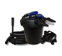 Set per laghetti 6000l Filtro a Pressione Chiarificatore UVC 11W Tubo 25m Pompa 65W Pompa Fontana