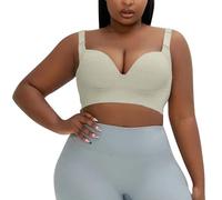 Set per letto per bambini e ragazza, reggiseno sexy lucido di grandi dimensioni con vestibilità anti-cedimento sul lato del petto per donna in microfibra Variance, beige, 50/115A