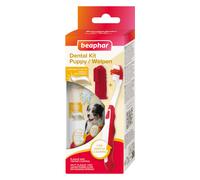 Set per l'igiene orale dei cuccioli beaphar - Set: Spazzolino da denti + spazzolino da dito + dentifricio per cuccioli
