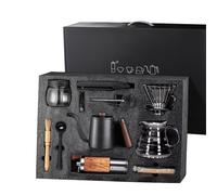 Set per macchina da caffè, kit per preparare il caffè, 10 pezzi, macinacaffè manuale, set da viaggio per esterni e picnic, strumenti per la preparazione di birra tutto in uno