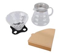 Set per Macchina per il caffè in Vetro, Elegante Gocciolatore per caffè Resistente Al Calore per la di Casa, per L'ufficio, Server per da 600 Ml con Filtri di Carta