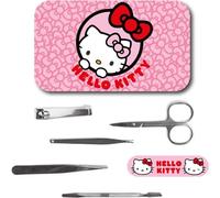 Set per manicure Hello Kitty con astuccio in metallo, tagliaunghie, forbici, pinzette e strumento per cuticole - Kit cura personale per ragazze, adolescenti e fan di Sanrio
