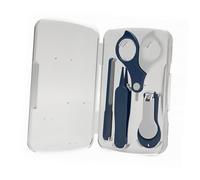 Set per Manicure Ragazzo Ragazza Forbicine, Tagliaunghie e Pinzette | Lima Arrotondata, Design Leggero e Ordinato, Acciaio Inox ABS Pp, Blu, per Viaggio e Preparazione Bagno