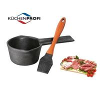 Küchenprofi Set di marinate BBQ, 400 ml, pentola in ghisa con beccuccio e pennello, padella per la marinata, vasino per salsa piccante, salsa barbecue o salsa peperoncino