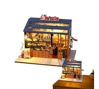 Set Per Mini Case In Legno - Kit Fai Da Te Casa Delle Bambole Con Mobili, Modello Di Casetta Minuscola Luce A LED, Architettura Artigianale | Regalo Compleanno L'arredamento Del Desktop 'ufficio D