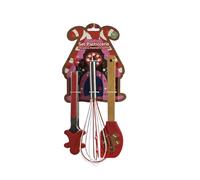 Set per pasticcere Natalizio 3 Pezzi - Spatola, Pinza e Frustino per Dolci a Tem