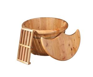 Set per pediluvio, in legno, massaggiatore per pedicure e pedicure, pratica ciotola per il relax