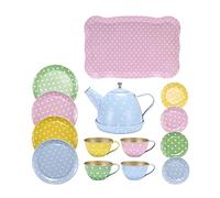 Set Per Piccole Ragazze Partito Fare Pomeriggio Gioco Set Da Cucina Metallo Accessori Da Stoviglie Vassoio Coppe Tasto Piatti