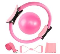 Set per pilates per la casa, kit pilates da donna con palla da pilates, 25 cm, anello pilates, 2 fasce di resistenza, set di accessori per pilates, kit pilates, attrezzatura per pilates