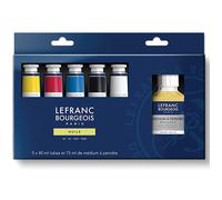 Set per Pittura Ad Olio 5 colori fine a Base Olio LEFRANC&BOURGE + medium arte