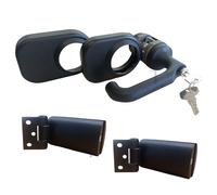 Set per porta in vetro maniglia e cerniere nero opaco