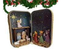 Set Per Presepe Di Natale - Scene Da Tavolo Per Presepe, Statuine Per Presepe Da Tavolo | Set Presepe Stabile Dipinto A Mano, Ornamento Colorato Per Scatola Di Figurine Religiose Della Sacra Famiglia