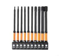 Set per punte Esagonali per impact 10pz per sae 1/4" Magnetiche(B) | Acciaio , punta magnetica, gambo esagonale 1/4", per ideale per avvitatori impact