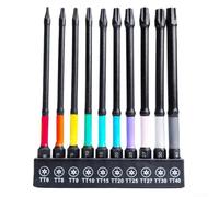Set per punte per torx 10pz Acciaio Lega 25-150mm Set per punte(100mm) | Acciaio lega , per punte per torx 10pz, lunghezze 25-150mm, design anti-scivolamento, uso intensivo