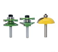 Set per punte Router 8mm 3Pz Tenone Set per punte Router 8mm | per stelo 8mm per robusto, taglio per preciso, per ideale per tenoni, 3 inclusi, per duro