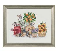 Set per punto croce Permin "Albero d'arancio", schema per il conteggio, 37x29cm,