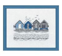 Set per punto croce Permin "Casa sulla spiaggia", schema per il conteggio, 14x18
