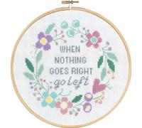 Set per punto croce Permin con cornice "Quando niente va bene", schema di conteg