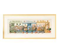 Set per punto croce Permin "Shopping street linen", schema per il conteggio, 30x