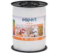 Set per recinzioni elettriche VOSS.farming , composto da 2 pz. nastro per recinzione elettrica, lunghezza 200 m, larghezza 40 mm, acciaio inox 9 x 0,16; 5 pz. connettori per nastri di larghezza max 40 mm, zincati e 1 pz. segnale di pericolo