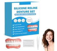 Set per Ribasatura Morbida in Silicone - Protesi Dentarie Superiori e Inferiori con Cuscinetto - Miglioramento dell'Estetica del Sorriso - Kit Temporaneo per la Sostituzione di Denti Mancanti (1pcs)