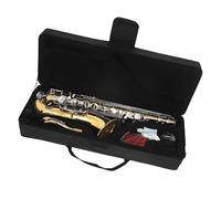 Set per sassofono tenore in Si bemolle con chiave in oro e argento con borsa portatile bocchino spazzola per la pulizia e accessori. Kit Sassofono