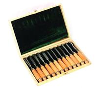 Set per scalpello, 12 pezzi, cassetta di legno